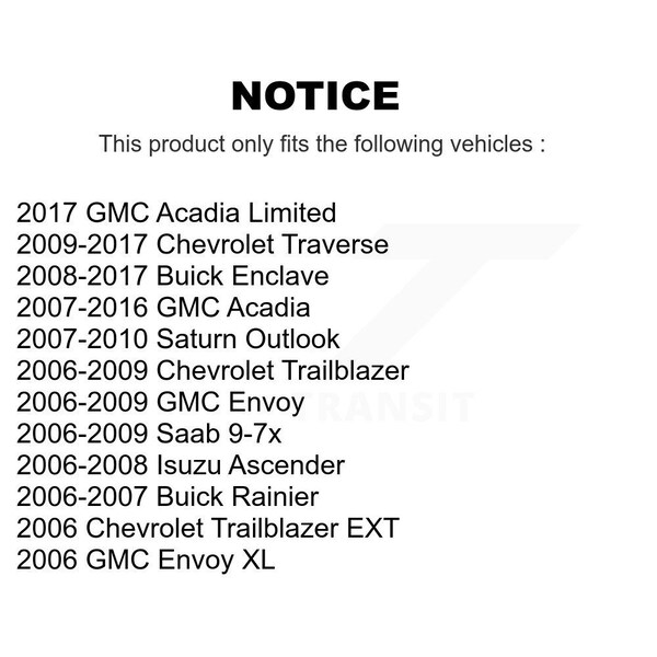 Front Brake Caliper Kit For Chevrolet Traverse GMC Acadia Buick Enclave Trailblazer Envoy